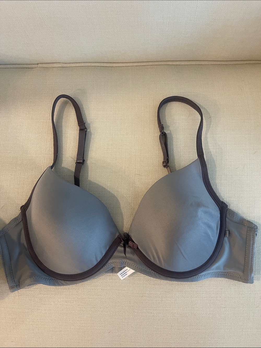 Izod Gray T-Shirt Bra with Dark Brown Trim